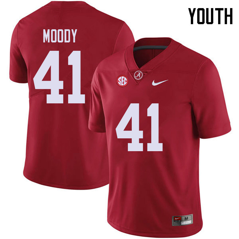Youth #41 Jaylen Moody Alabama Crimson Tide College Football Jerseys Sale-Red